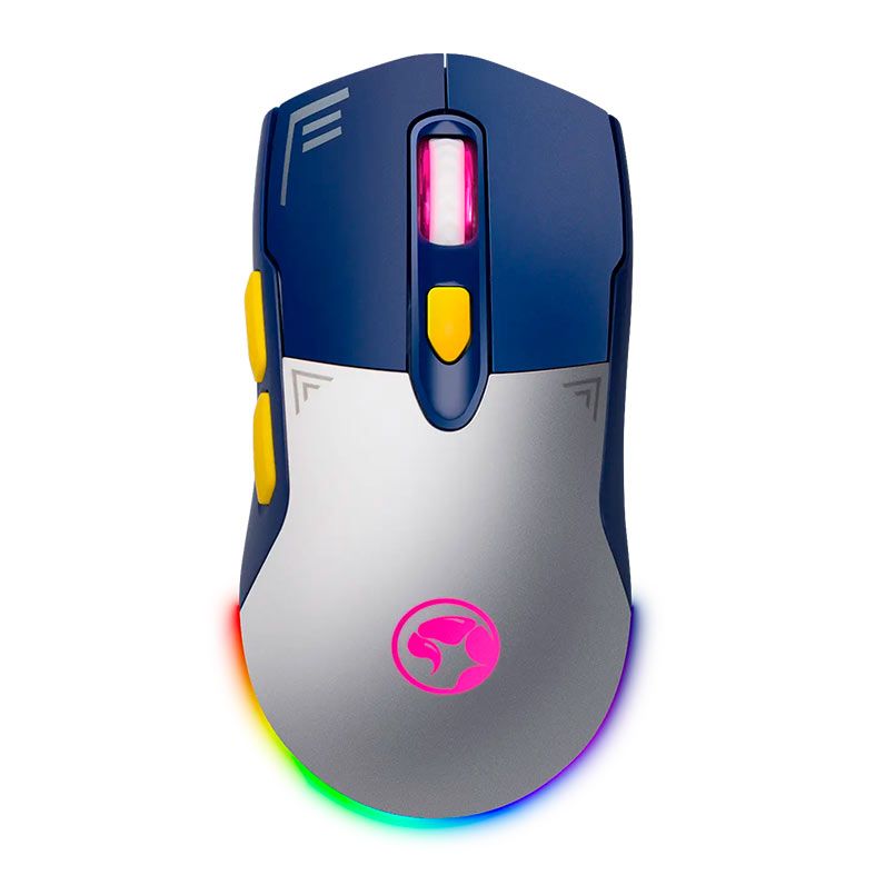 Mouse Gamer Marvo Duke 20, RGB, 6400DPI, 7 Botoes, Wireless, Branco, M803W-V2-WB