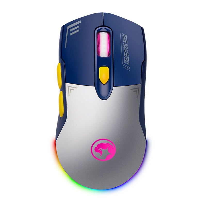 Mouse Gamer Marvo Duke 20, RGB, Wireless, 4800DPI, 7 Botoes, Branco, M803W-WB