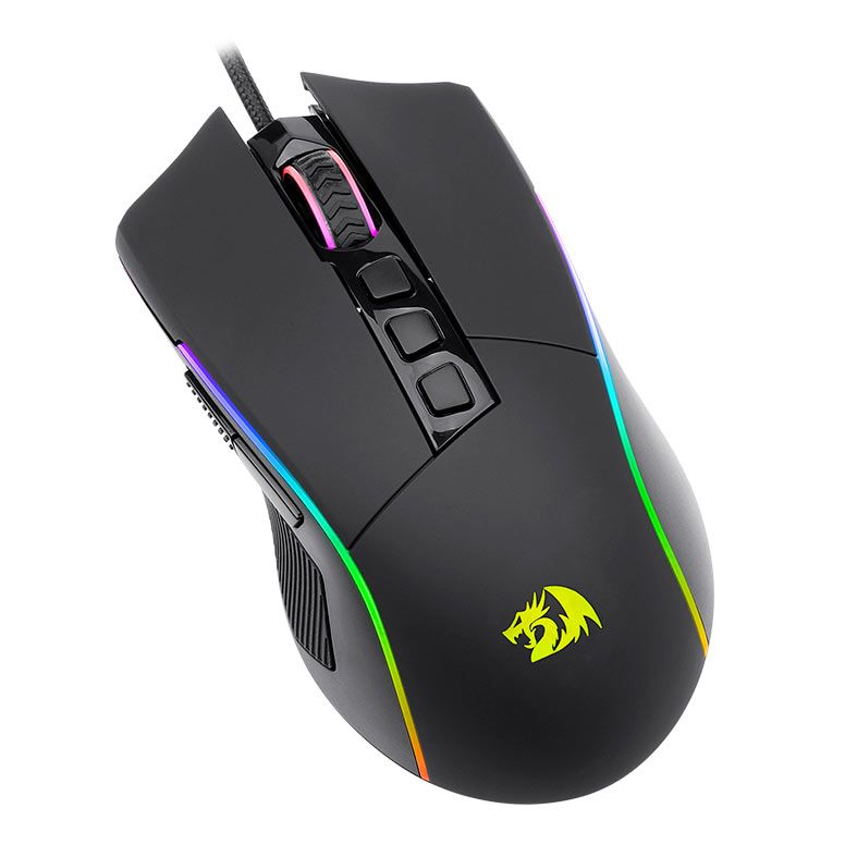 Mouse Gamer Redragon Plank , RGB, 16000DPI, 9 Botoes, USB, Preto, M812-RGB