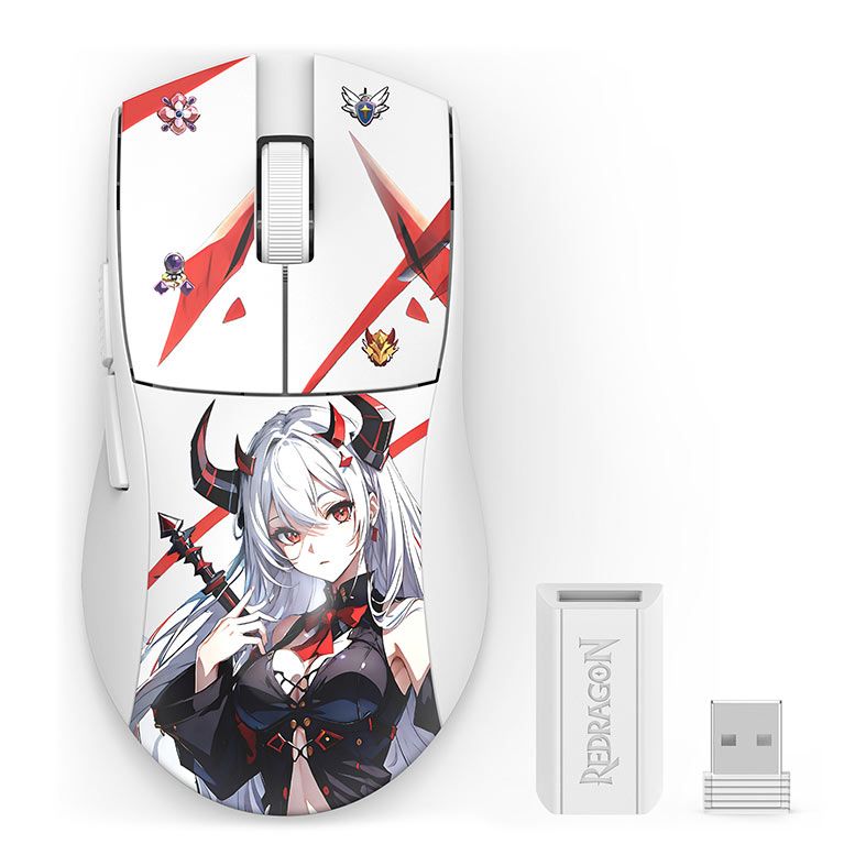 Mouse Gamer Redragon K1ng Pro, 26000DPI, 5 Botoes, Wireless, Branco, M916AK-PRO