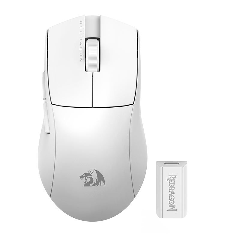 Mouse Gamer Redragon King Pro 4K, 26000DPI, 7 Botoes, Wireless, Branco, M916W-PRO-4K
