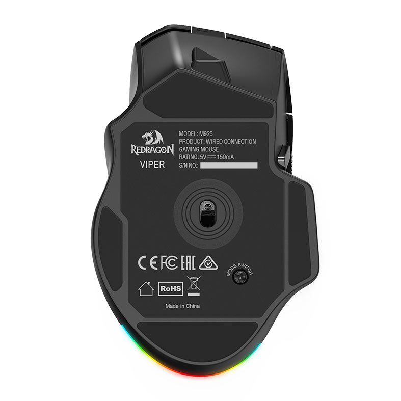 Mouse Redragon Viper, RGB, 24000DPI, 10 Botoes, Preto, M925
