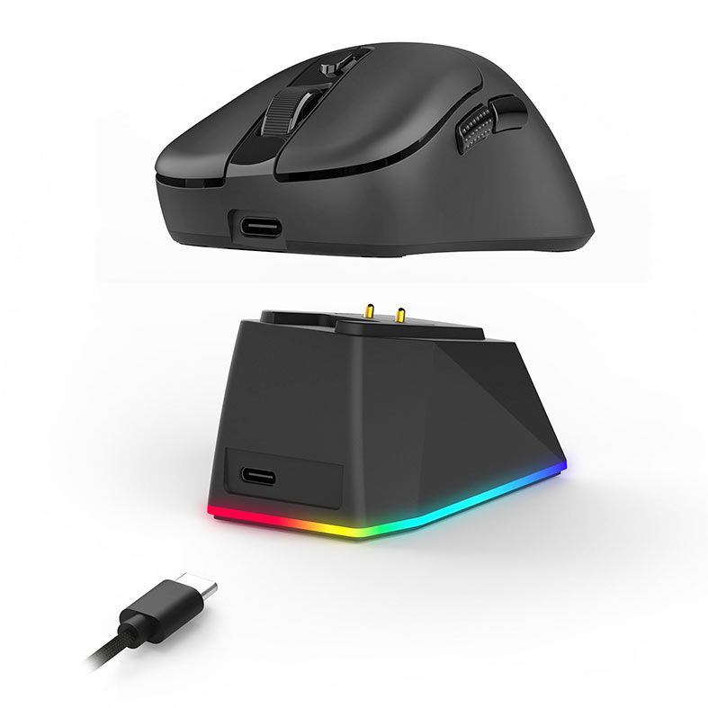 Mouse Gamer Redragon Ebony Standard, 24000DPI, 6 Botoes, Tri-Mode, Preto, M998-STD-1K