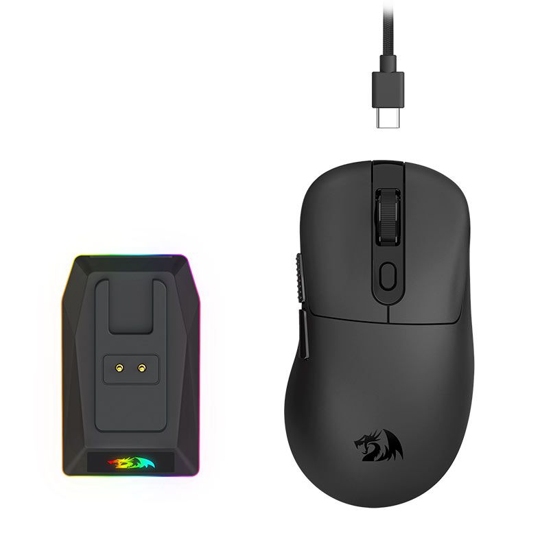 Mouse Gamer Redragon Ebony Standard, 24000DPI, 6 Botoes, Tri-Mode, Preto, M998-STD-1K