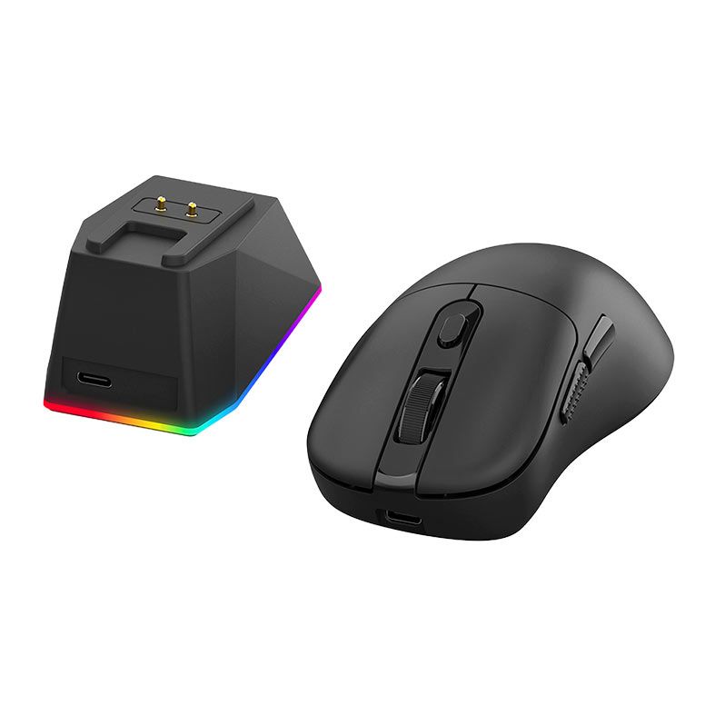 Mouse Redragon Ebony Ultra, RGB, 30000 DPI, 6 Botoes, Com Base de Carregamento, Tri-Mode, Preto, M998-ULT