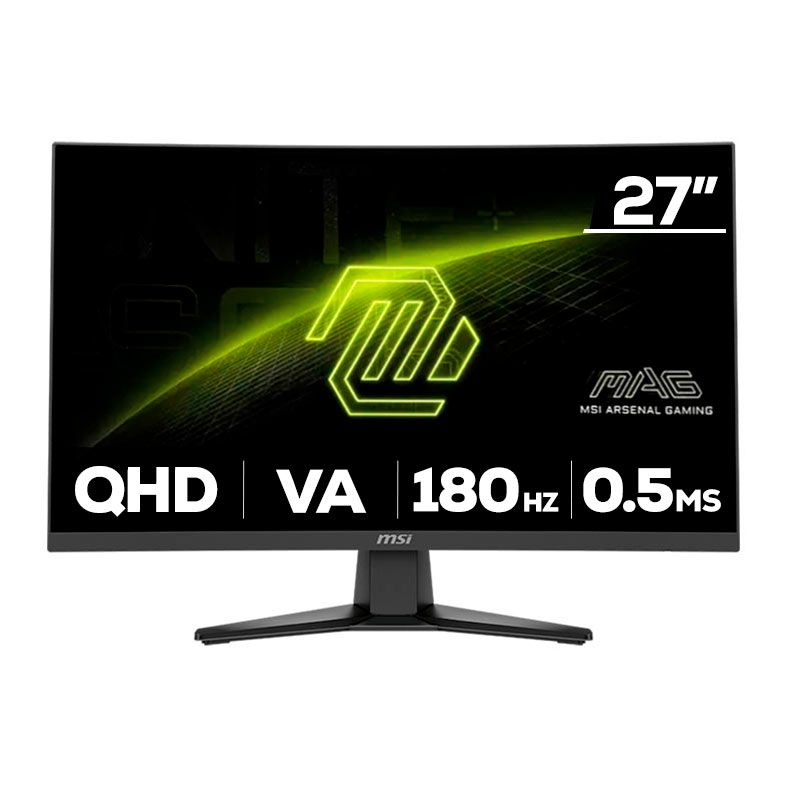 Monitor Gamer MSI MAG 275CQF E18, 27 Pol, VA, Curvo, QHD, 0.5ms, 180Hz, Adaptive-Sync, HDMI/DP, MAG-275CQF-E18