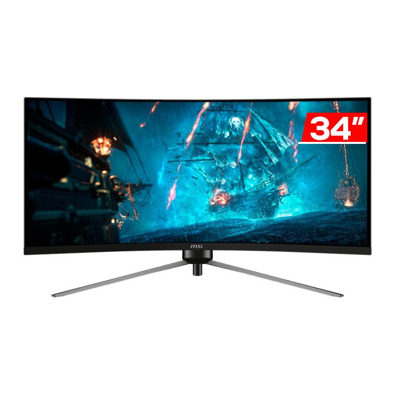 Monitor Gamer MSI MAG345CQR, 34 Pol, Curvo, VA, UWQHD, 1ms, 180Hz, FreeSync Premium, HDMI/DP, MAG-345CQR