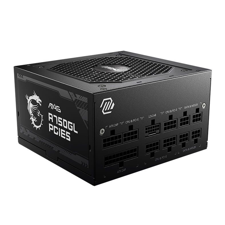 Fonte MSI MAG A750GL, 750W, Full-Modular, 80 Plus Gold, Preto, MAG-A750GL