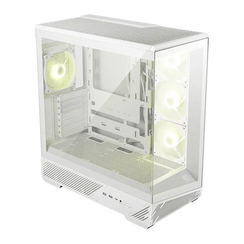 Gabinete Gamer MSI MAG Pano 130R PZ, ARGB, Mid-Tower, Lateral de Vidro, Com 4 Fans, Branco, MAG-PANO-130R-PZ-WHITE