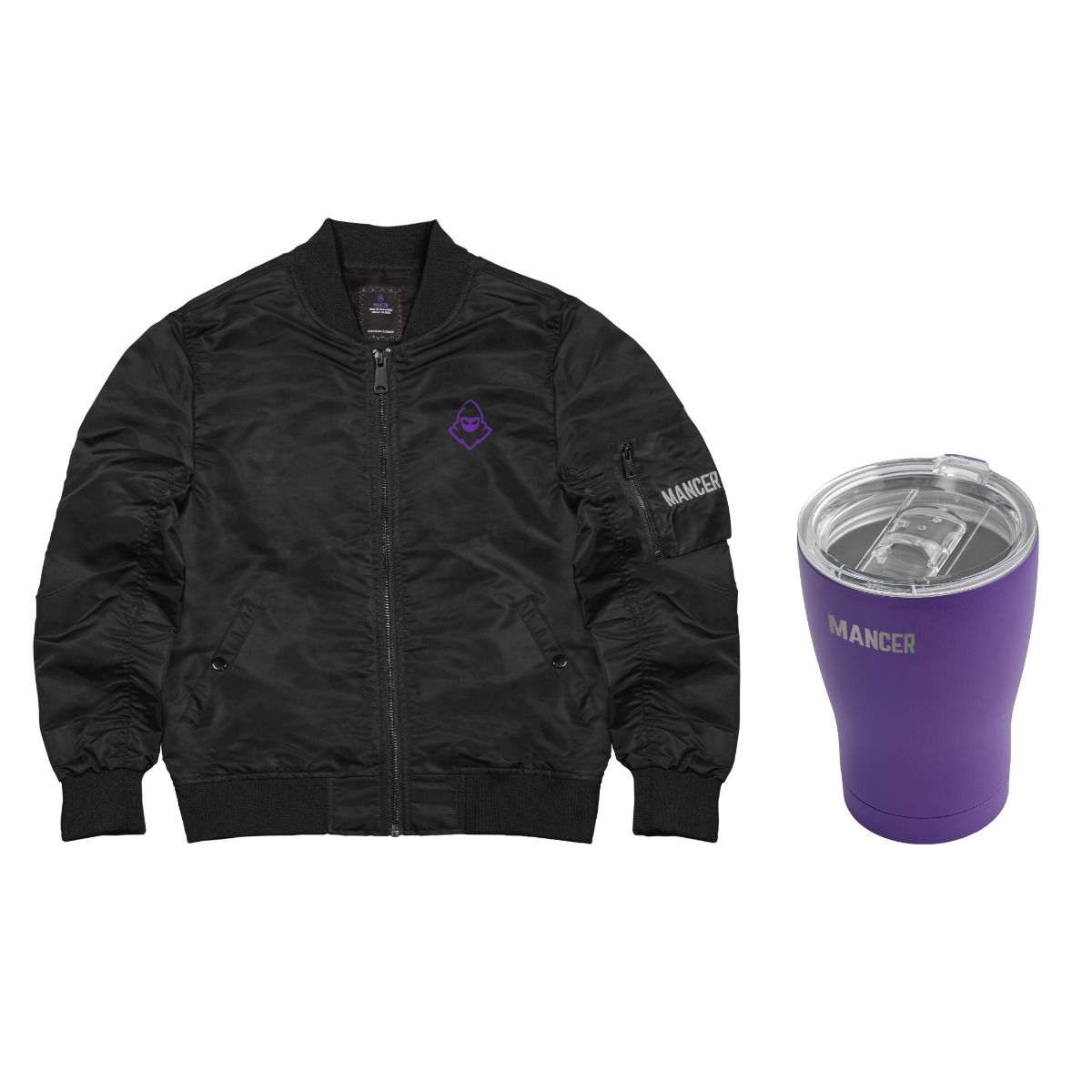 Kit Jaqueta Bomber Mancer, G + Copo Térmico Mancer, Roxo
