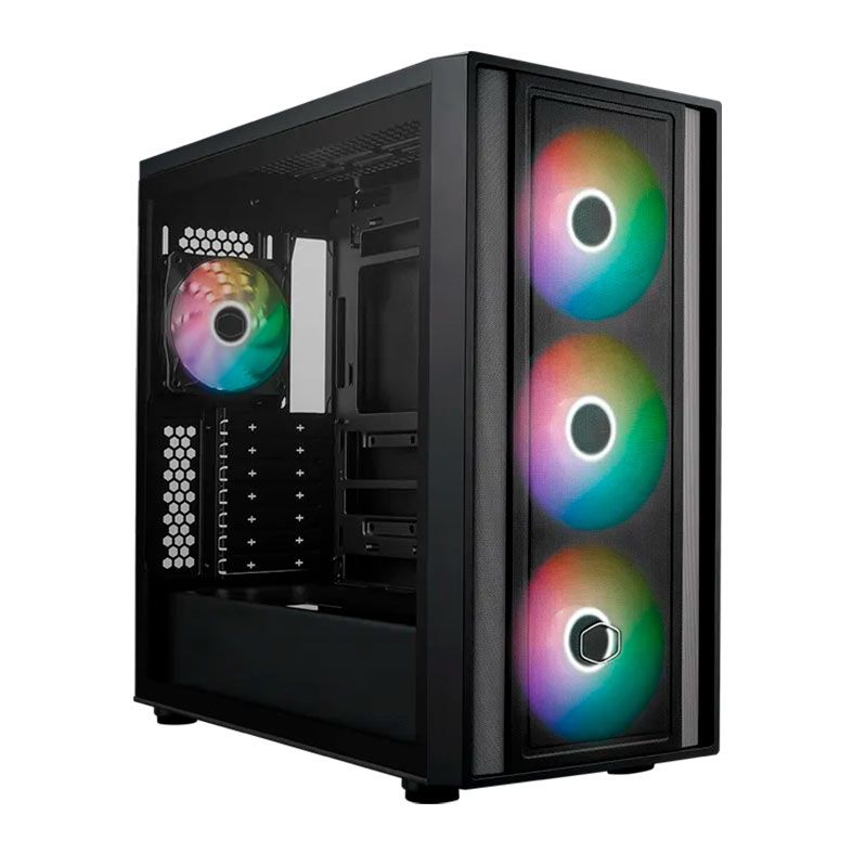 Gabinete Gamer Cooler Master Masterbox 600, Mid-Tower, Lateral De Vidro, Com 4 Fans, Preto, MB600-KGNN-S00