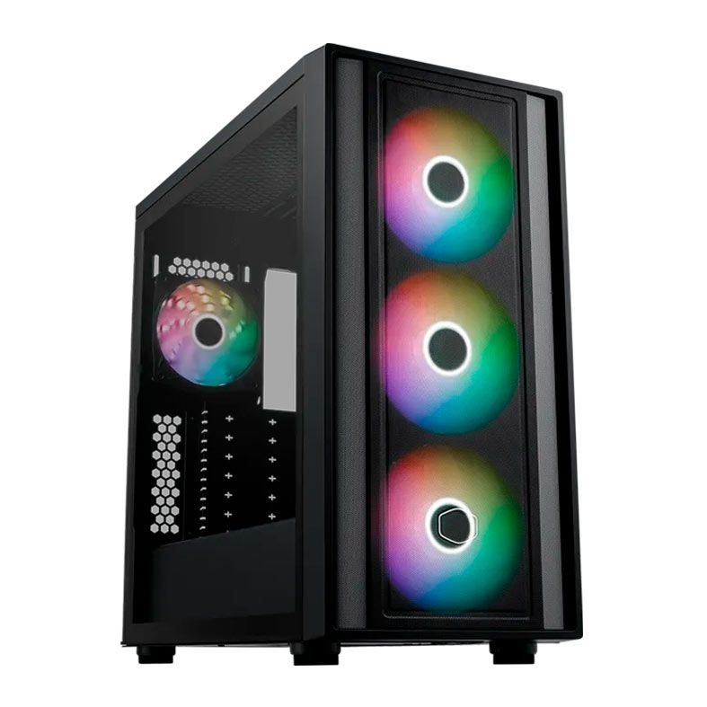 Gabinete Gamer Cooler Master Masterbox 600, Mid-Tower, Lateral De Vidro, Com 4 Fans, Preto, MB600-KGNN-S00
