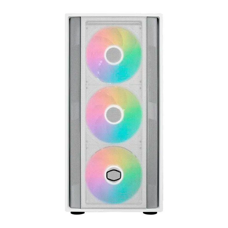 Gabinete Gamer Cooler Master Masterbox 600, Mid-Tower, Lateral de Vidro, Com 4 Fans, Branco, MB600-WGNN-S00
