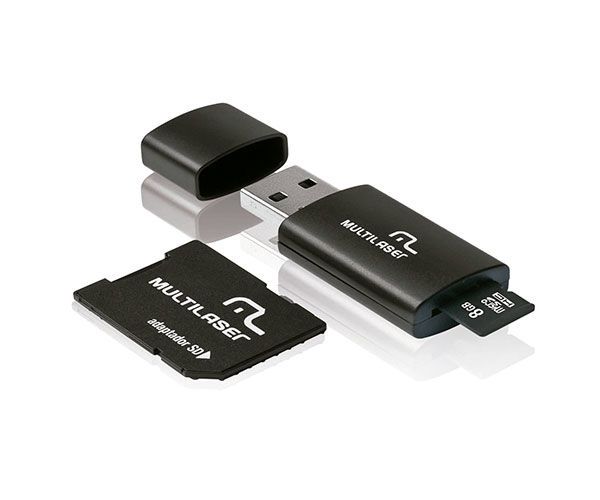 Pendrive e Micro SD Multi 8GB KIT 3 em 1, MC058