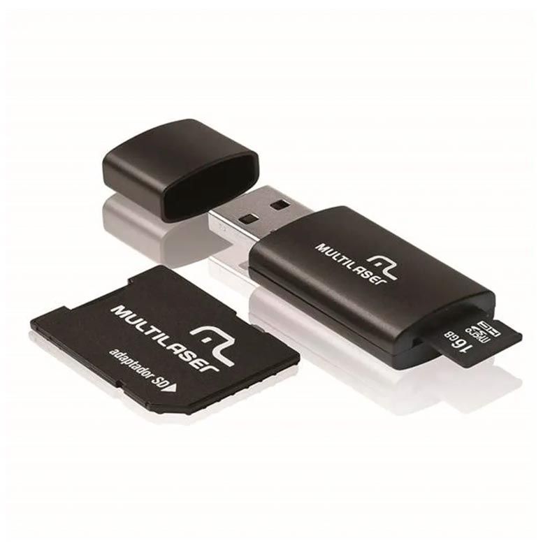 Cartao de Memoria Multi 16GB 3 em 1 Adaptador SD/USB, MC112