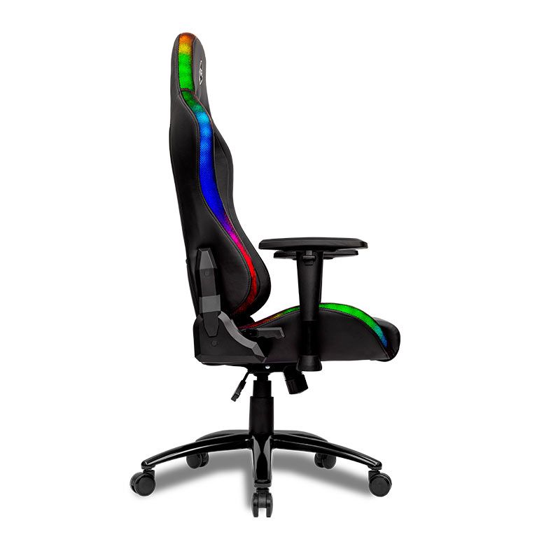 Cadeira Gamer Mancer Adhara, Espuma Moldada, RGB, Preto, MCR-ADH-RGB01