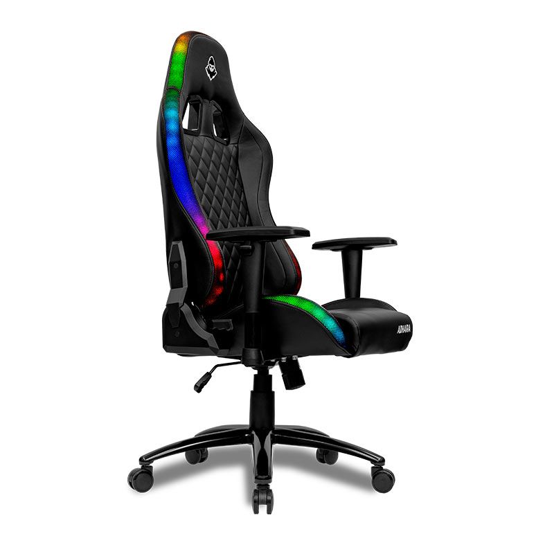 Cadeira Gamer Mancer Adhara, Espuma Moldada, RGB, Preto, MCR-ADH-RGB01