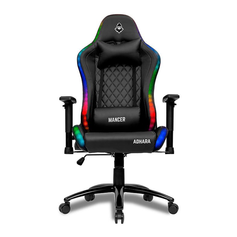 Cadeira Gamer Mancer Adhara, Espuma Moldada, RGB, Preto, MCR-ADH-RGB01