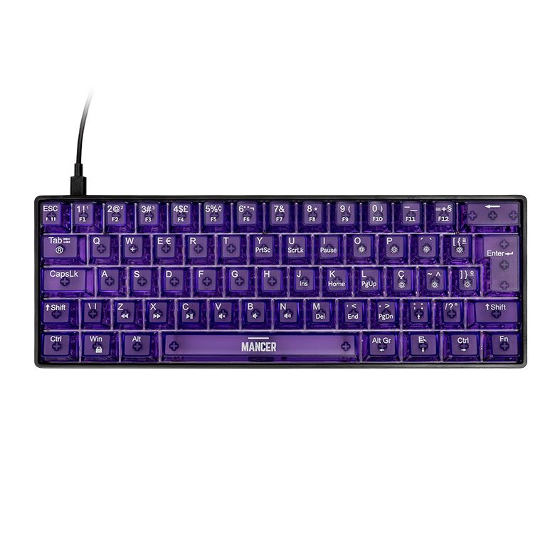 Teclado Magnetico Mancer Amethyst, ARGB, Preto e Roxo, MCR-AMTY-BL01