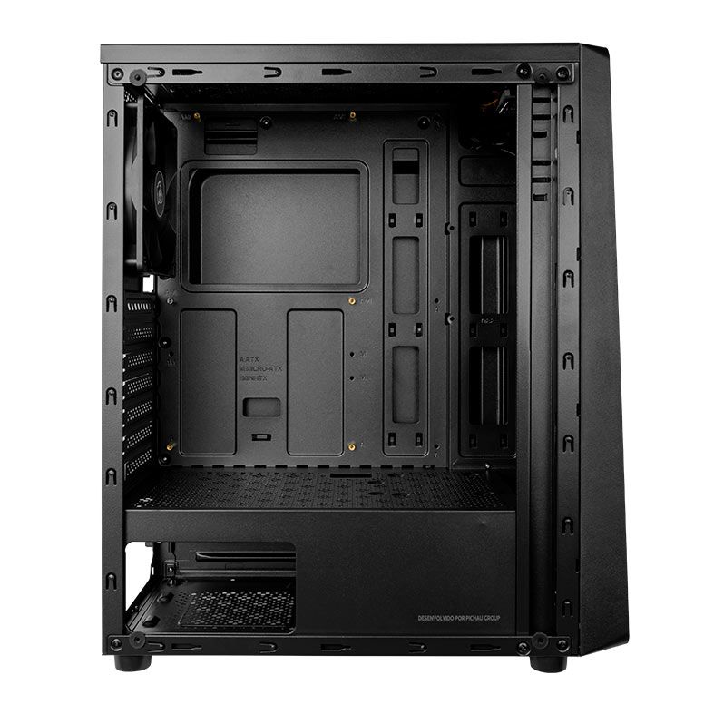 Gabinete Gamer Mancer Crusader, Mid-Tower, Lateral de Vidro, Com 1 Fan, Preto, MCR-CSD-BK01