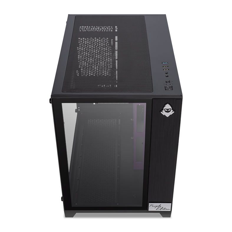 Gabinete Gamer Mancer CV300 Purple Edition, Mid-Tower, Lateral de Vidro, Preto e Roxo, MCR-CV300-PEBK