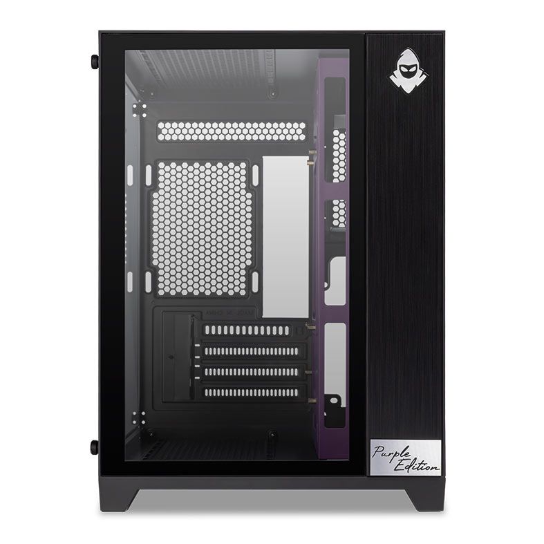 Gabinete Gamer Mancer CV300 Purple Edition, Mid-Tower, Lateral de Vidro, Preto e Roxo, MCR-CV300-PEBK