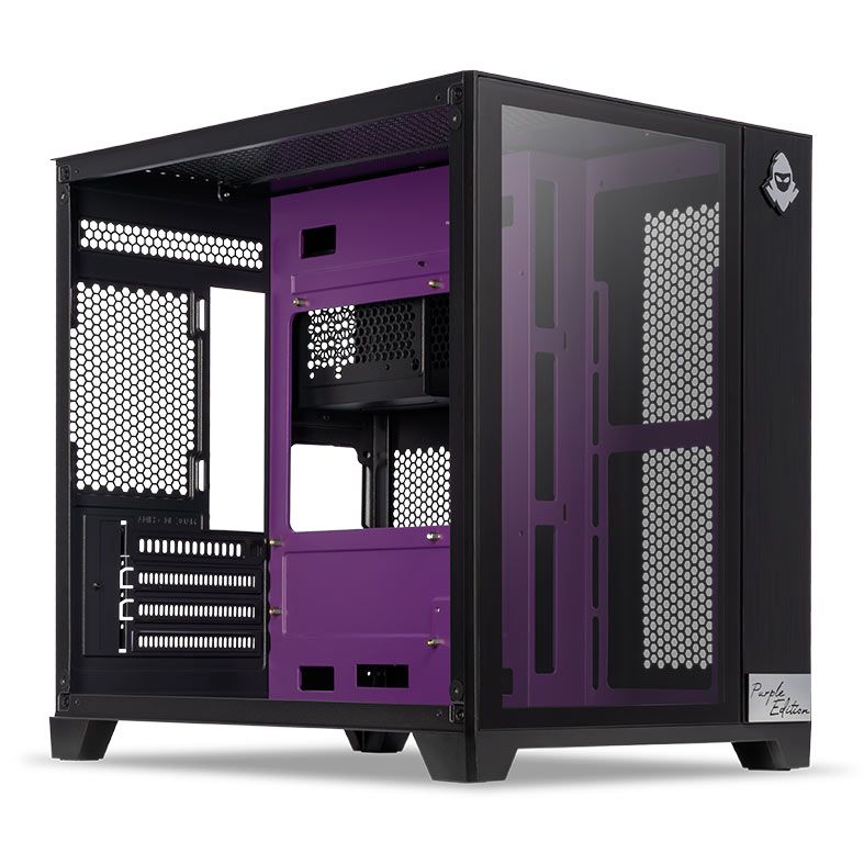 Gabinete Gamer Mancer CV300 Purple Edition, Mid-Tower, Lateral de Vidro, Preto e Roxo, MCR-CV300-PEBK