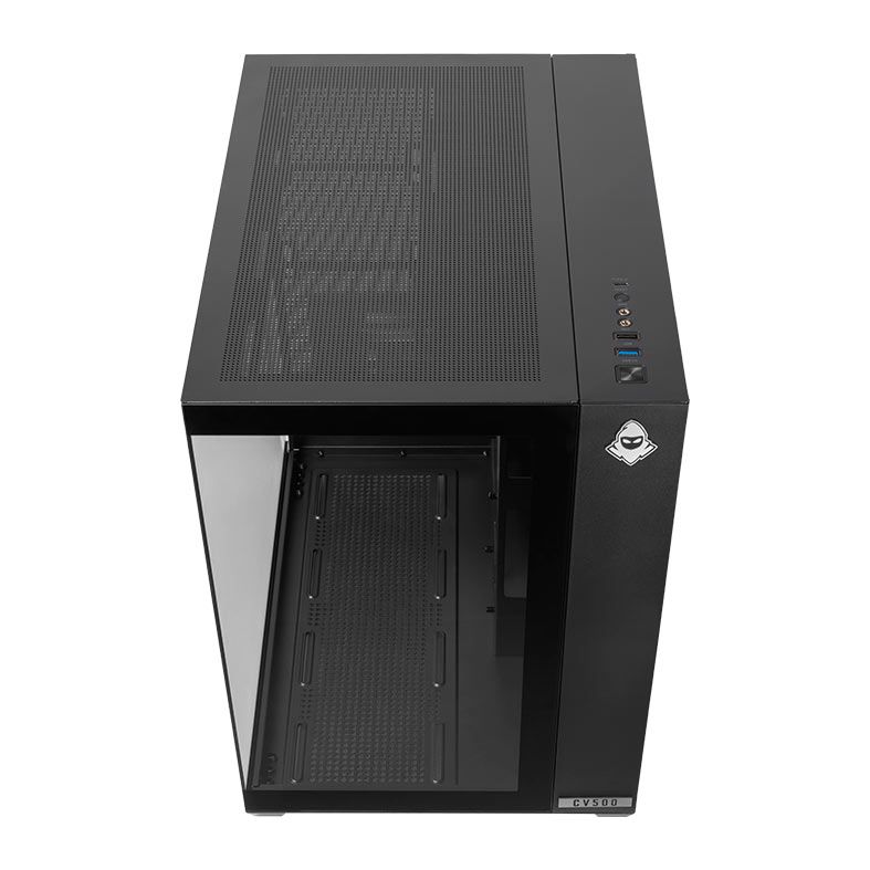 Gabinete Gamer Mancer CV500, Mid Tower, Lateral De Vidro, Preto, MCR-CV500-BK