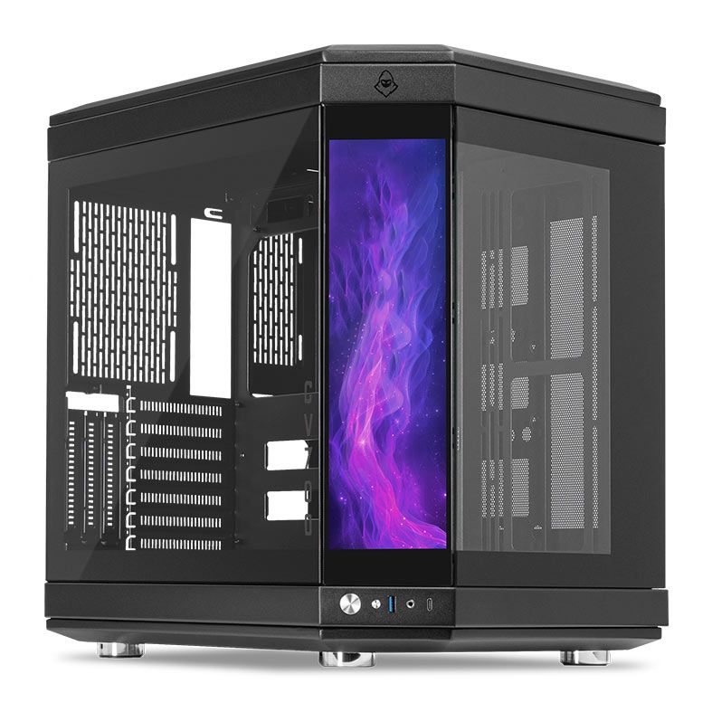 Gabinete Gamer Mancer CV700 Com Display, Mid-Tower, Lateral De Vidro, Preto, MCR-CV700DSP-BK