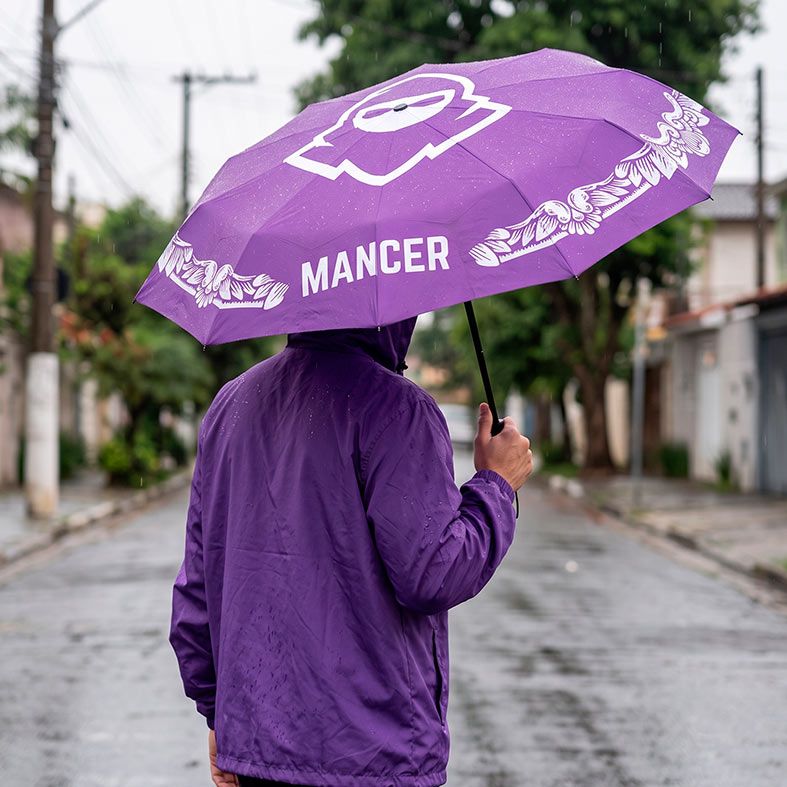 Guarda Chuva Mancer Flowers, Compacto, Roxo, MCR-GCCPT-FLWPRP