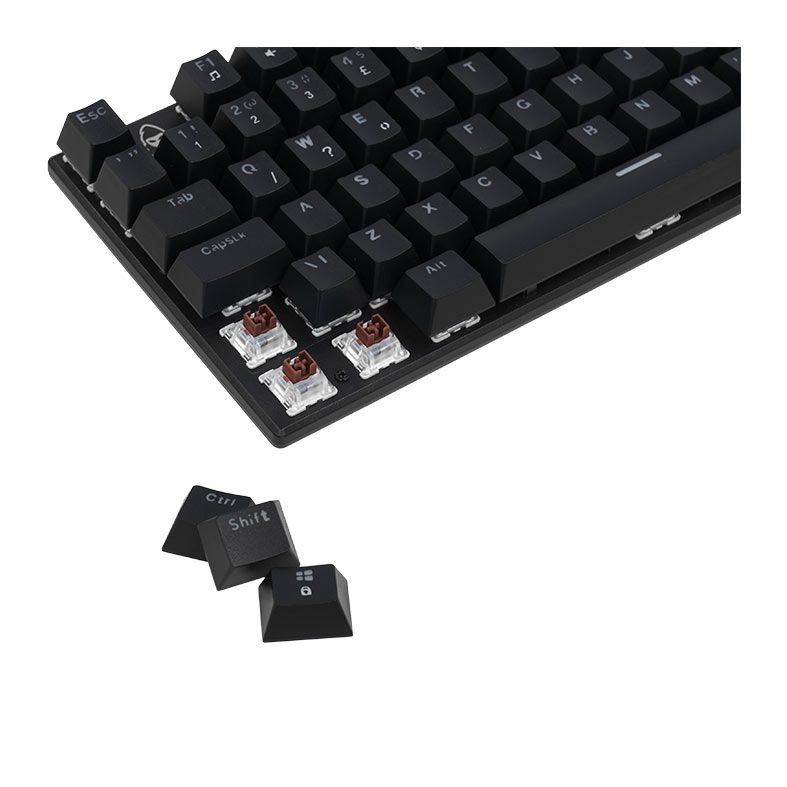 Teclado Mecanico Gamer Mancer Ghoul MK2, RGB, ABNT2, Switch Huano Marrom, Preto, MCR-GHM2-RGB01BW