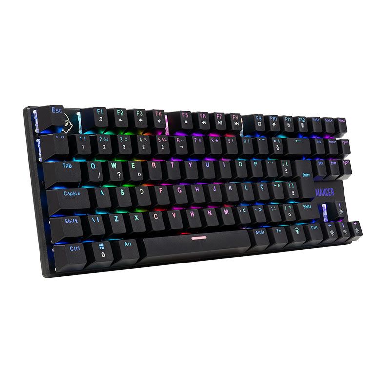 Teclado Mecanico Gamer Mancer Ghoul MK2, RGB, ABNT2, Switch Huano Marrom, Preto, MCR-GHM2-RGB01BW