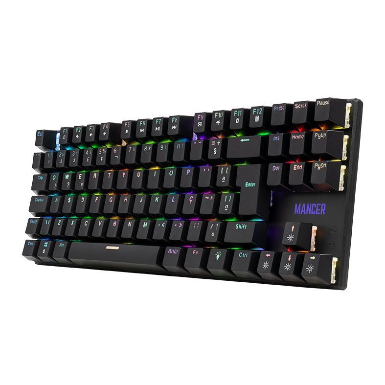 Teclado Mecanico Gamer Mancer Ghoul MK2, RGB, ABNT2, Switch Huano Marrom, Preto, MCR-GHM2-RGB01BW