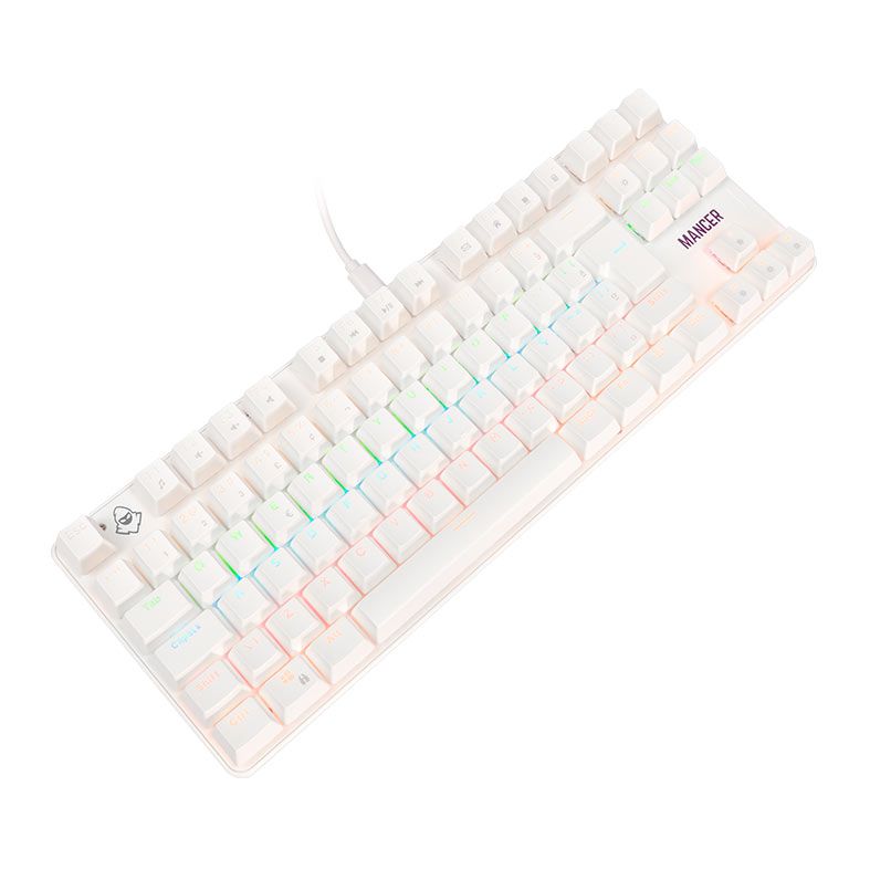 OPENBOX Teclado Mecanico Mancer Ghoul MK3, RGB, ABNT2, Switch Huano Vermelho, Branco, MCR-GHM3-WH01