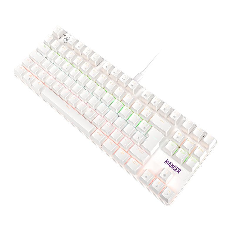 OPENBOX Teclado Mecanico Mancer Ghoul MK3, RGB, ABNT2, Switch Huano Vermelho, Branco, MCR-GHM3-WH01