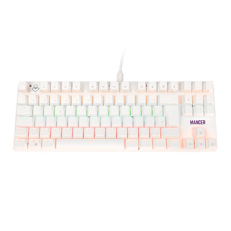 OPENBOX Teclado Mecanico Mancer Ghoul MK3, RGB, ABNT2, Switch Huano Vermelho, Branco, MCR-GHM3-WH01