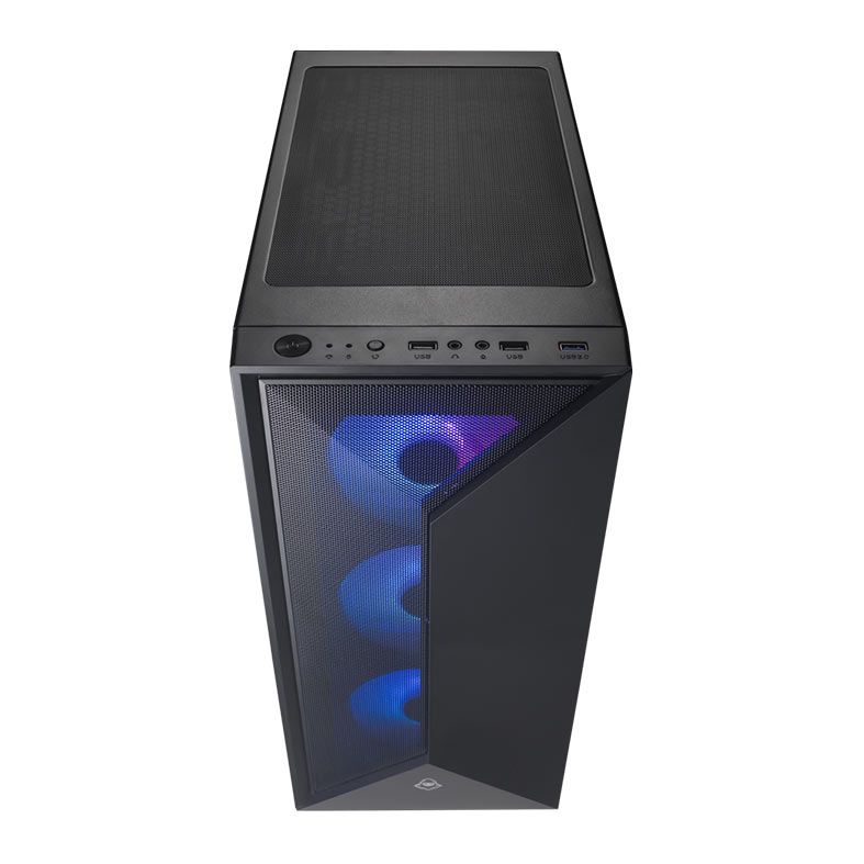 Gabinete Gamer Mancer Hylian Lateral De Vidro Preto, MCR-HLN-BL01