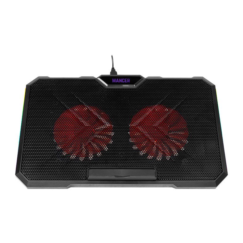 Base Para Notebook Mancer Harvey Dual Fan, RGB, Preto, MCR-HRY-RGB01