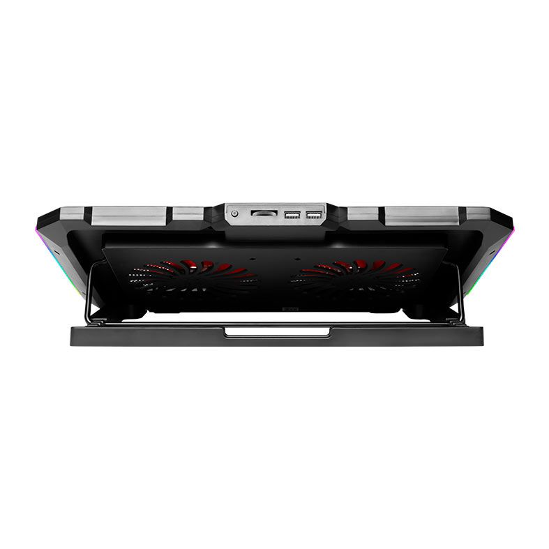 Base Para Notebook Mancer Harvey Dual Fan, RGB, Preto, MCR-HRY-RGB01