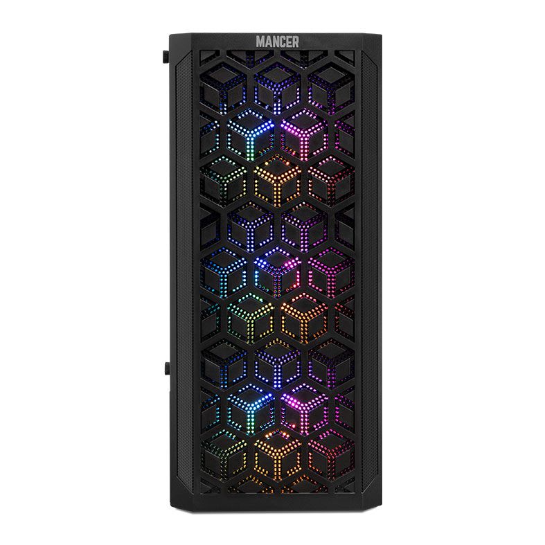 Gabinete Gamer Mancer Hexer 2, Mid-Tower, Lateral de Vidro, Com 3 Fans, Preto, MCR-HX2-BK-3F