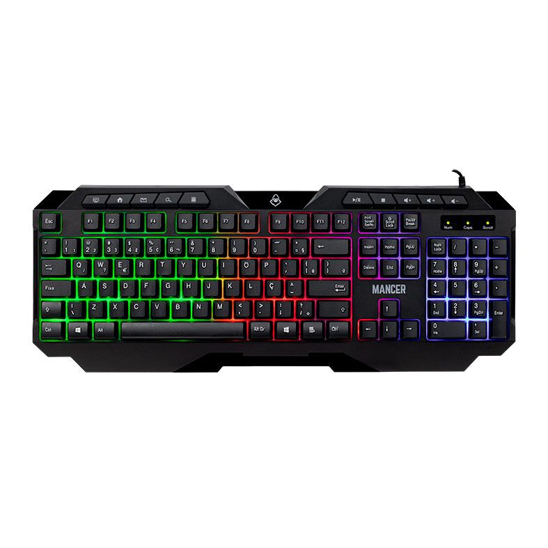 Kit Teclado e Mouse Gamer Mancer Krinus, Rainbow, Teclado ABNT2, Mouse 3600DPI, MCR-KRS-RBW01
