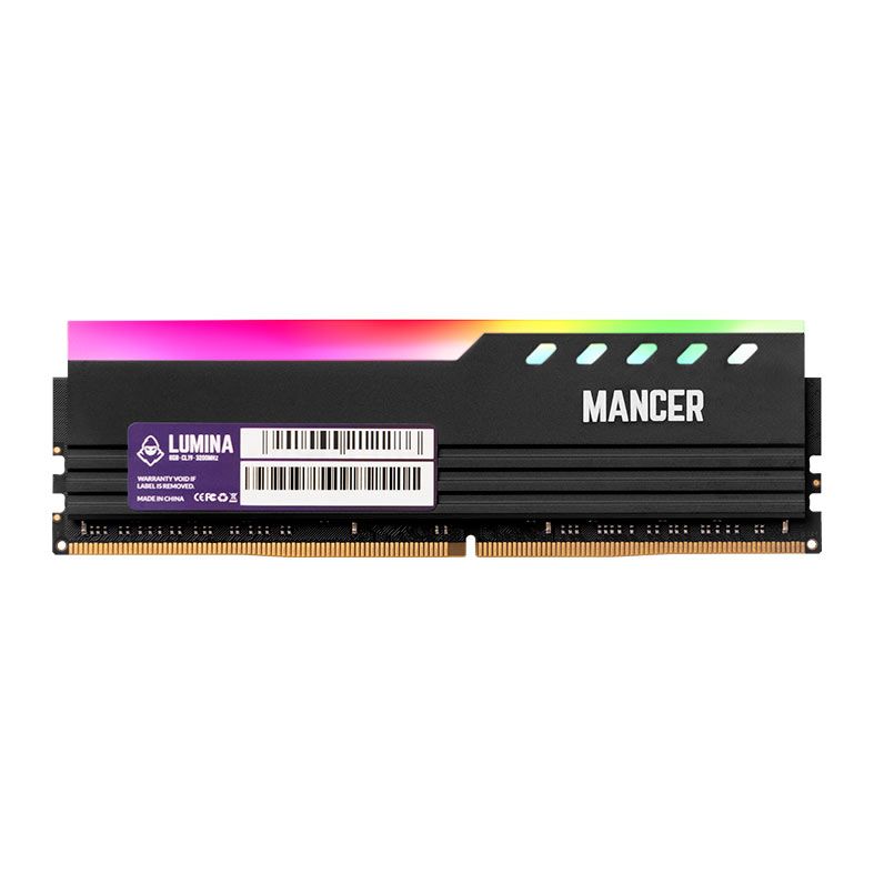 Memoria Mancer Lumina, RGB, 8GB (1x8GB), DDR4, 3200MHz, CL19, Preto, MCR-LMNRGB-8GBV2