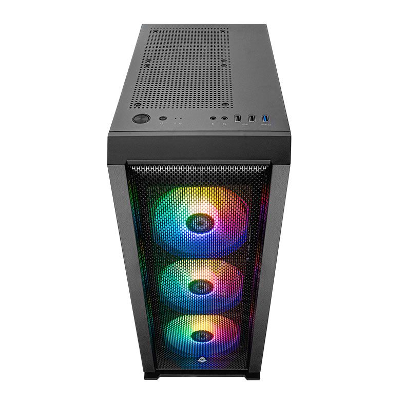 Gabinete Gamer Mancer Narok, RGB, Mid-Tower, Lateral de Vidro, Com 3 Fans, Preto, MCR-NRK-RGB01
