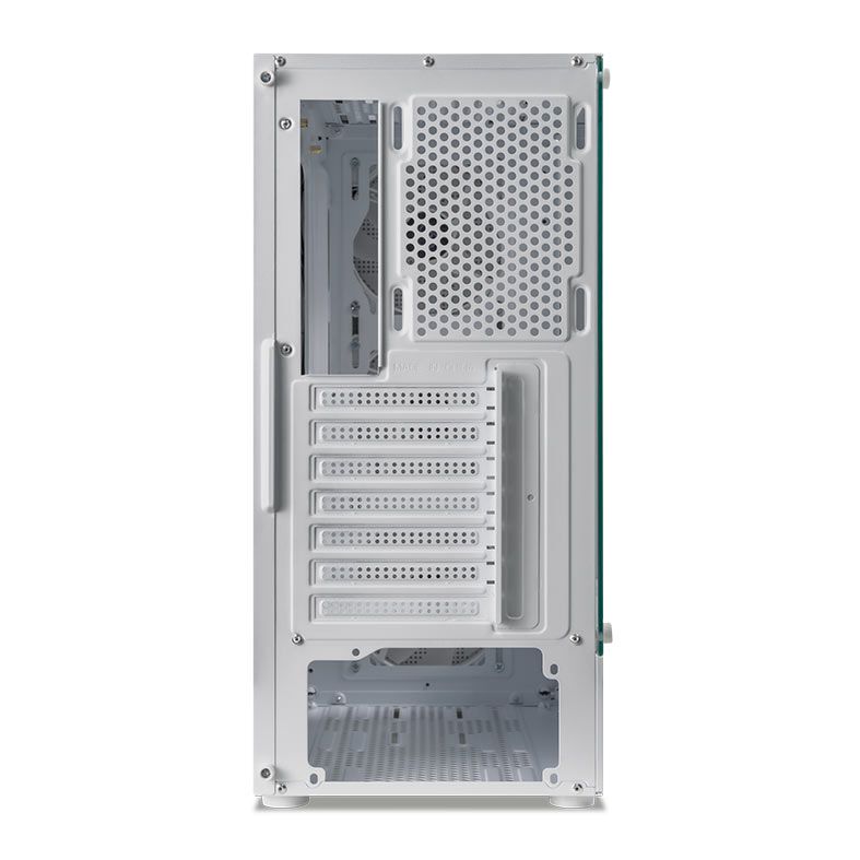 Gabinete Gamer Mancer Narok V2, Rainbow, Mid-Tower, Lateral de Vidro, Com 3 Fans, Branco, MCR-NRKWH-V2