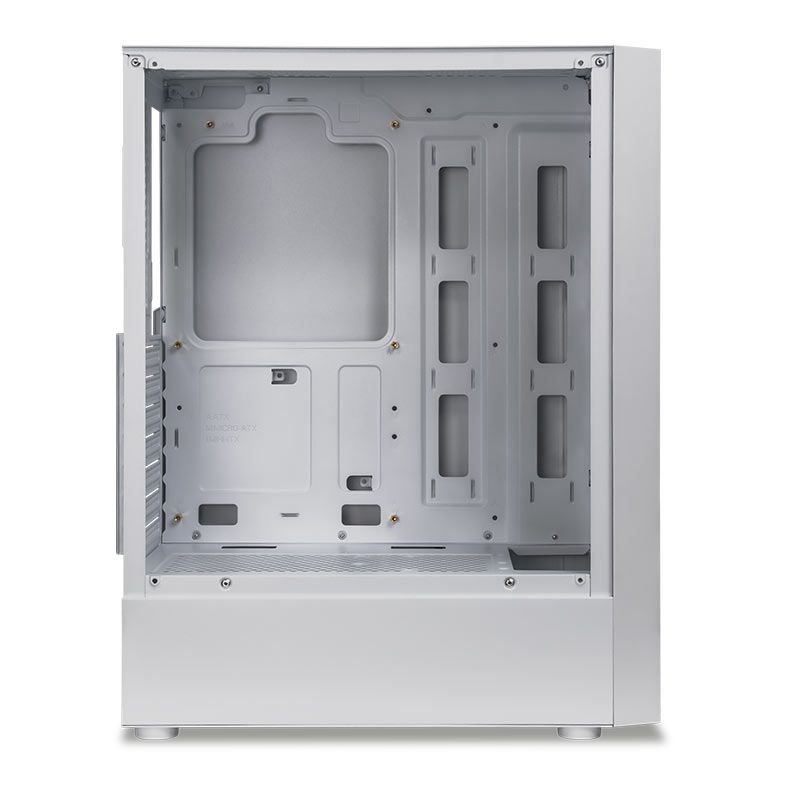 Gabinete Gamer Mancer Narok V2, Rainbow, Mid-Tower, Lateral de Vidro, Com 3 Fans, Branco, MCR-NRKWH-V2