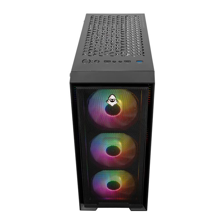 Gabinete Gamer Mancer Relic, Mid-Tower, Lateral de Vidro, Com 3 Fans, Preto, MCR-RLC-BK3F
