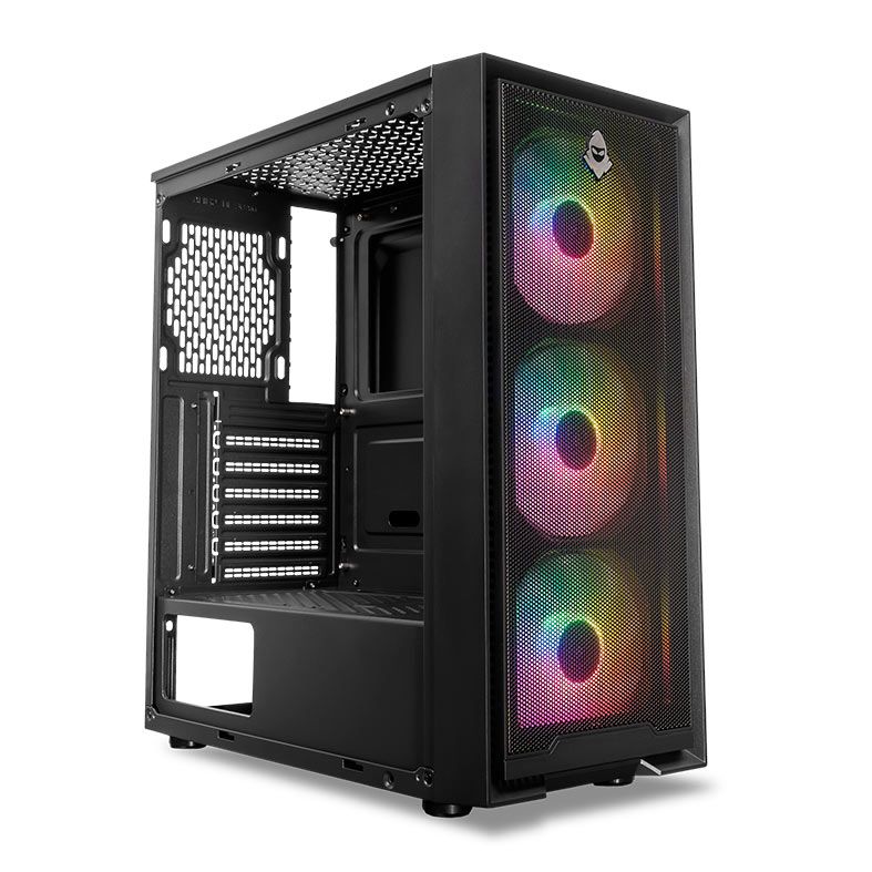 Gabinete Gamer Mancer Relic, Mid-Tower, Lateral de Vidro, Com 3 Fans, Preto, MCR-RLC-BK3F
