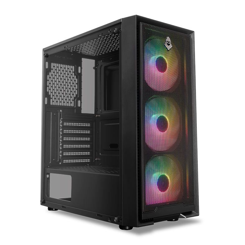 Gabinete Gamer Mancer Relic, Mid-Tower, Lateral de Vidro, Com 3 Fans, Preto, MCR-RLC-BK3F