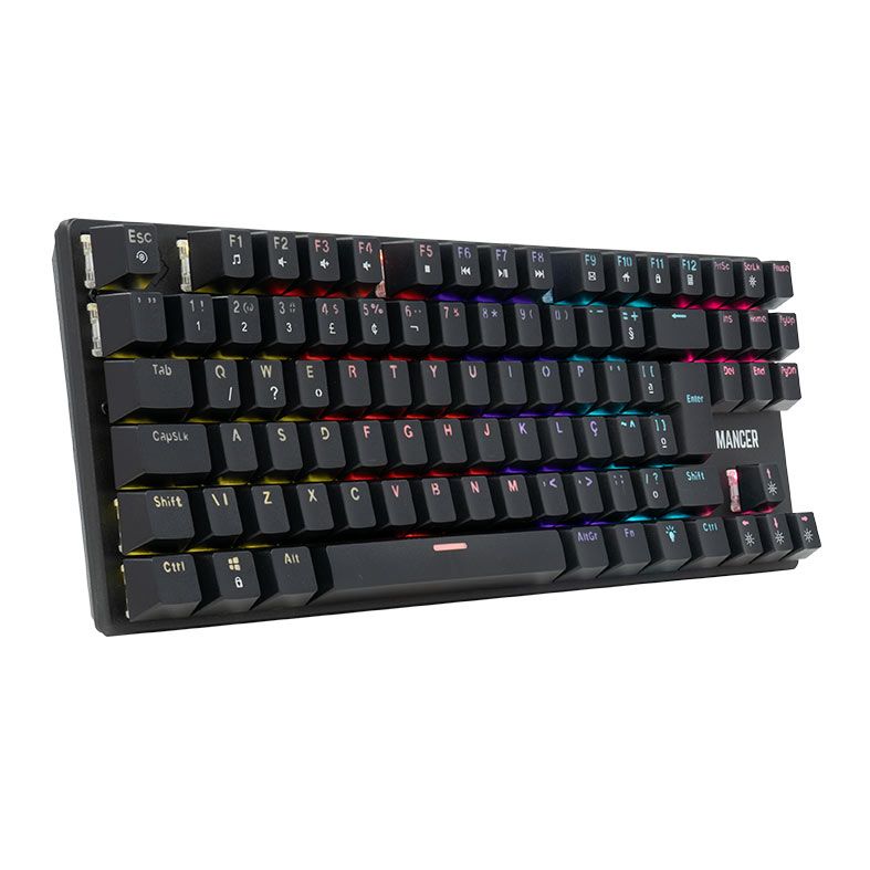 Teclado Mecanico Gamer Mancer Shade MK2, Rainbow, Switch Huano Marrom, Preto, MCR-SHM2-RBW01BW