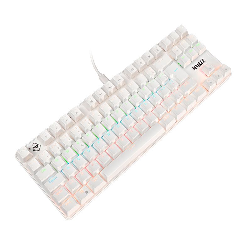 OPENBOX Teclado Mecanico Mancer Shade MK3, Rainbow, Switch Huano Vermelho, Branco, MCR-SHM3-WH01